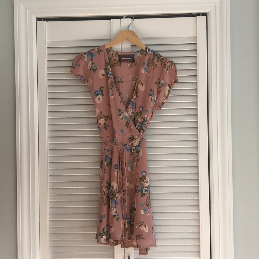 Reformation Floral Wrap Dress